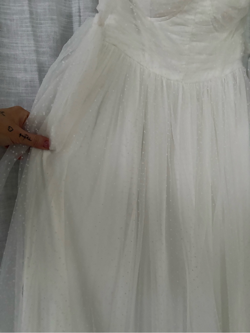 Petal & Pup White Midi Tulle Dress with Tie Straps - Picture 5 of 8
